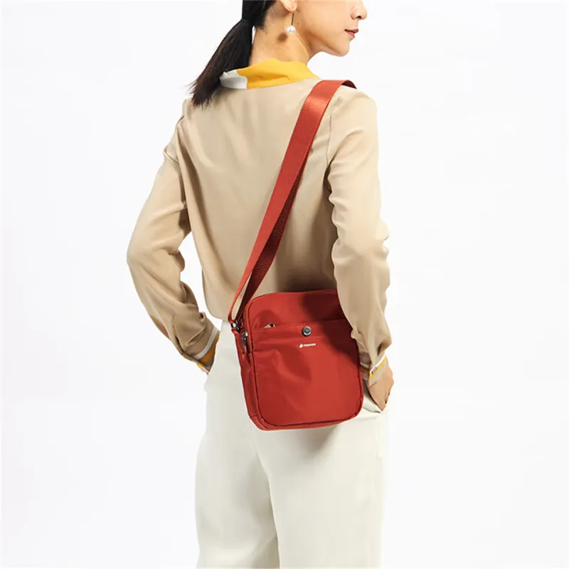 FOUVOR Oxford Crossbody Bag, Shoulder Bag Regular Women's Chestnut Red/Classic Black-4