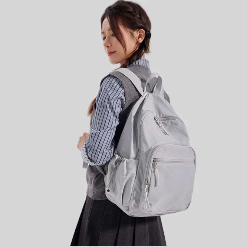 FOUVOR Nylon Fabric Backpack Unisex Multicolor-8
