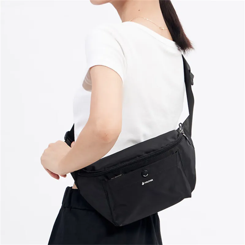 FOUVOR Oxford Cell Phone Pouch Crossbody Bag One Shoulder Fanny Pack Women's Chestnut Red/Classic Black-9