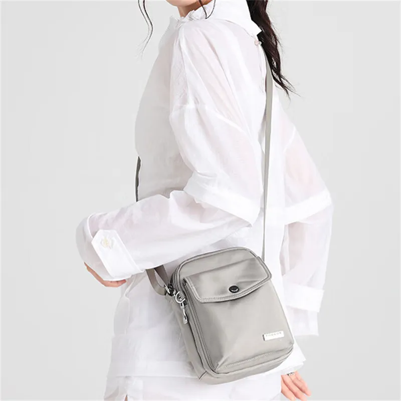 FOUVOR Oxford Shoulder Bag, Crossbody Bag Regular Unisex Beige/Black/Gray Blue/Gray/Chestnut Red/Pink-4