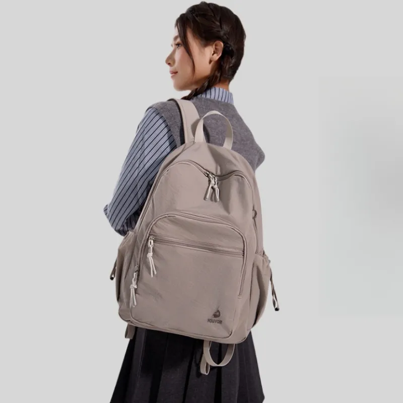 FOUVOR Nylon Fabric Backpack Unisex Multicolor-19