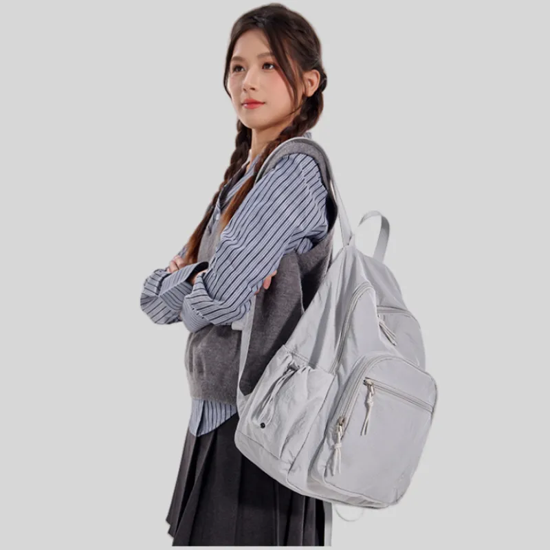 FOUVOR Nylon Fabric Backpack Unisex Multicolor-9