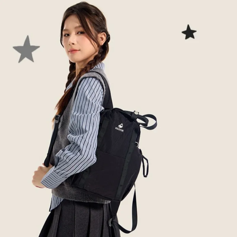 FOUVOR Nylon Fabric Backpack Regular Women's Multicolor-1