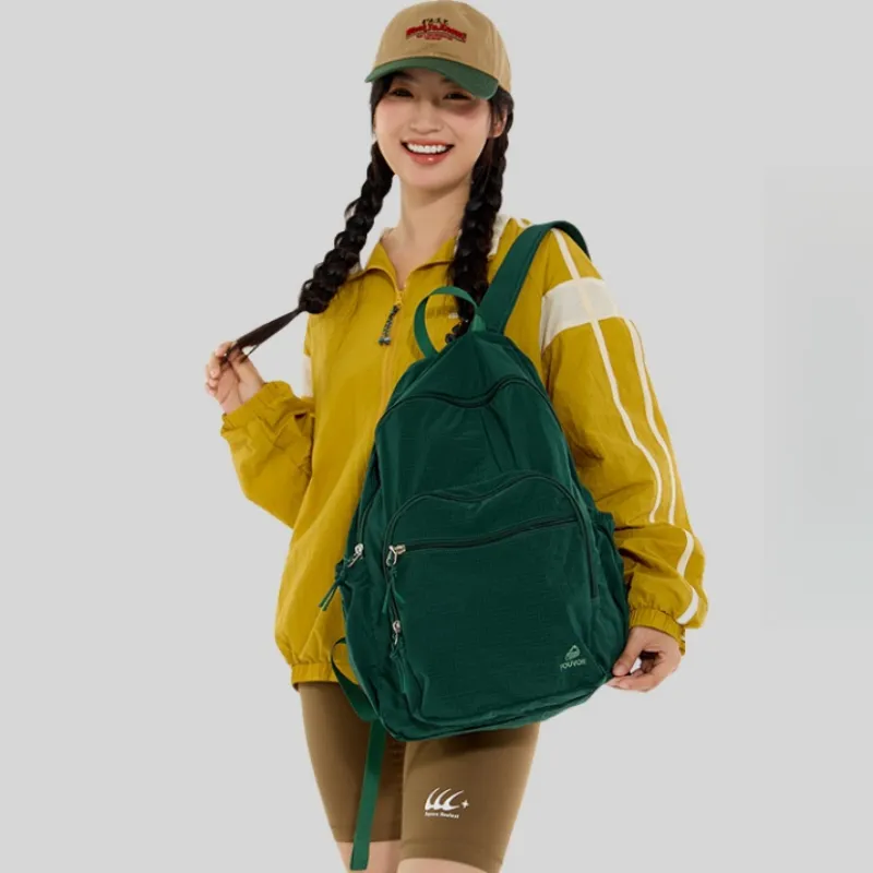 FOUVOR Nylon Fabric Backpack Unisex Multicolor-3