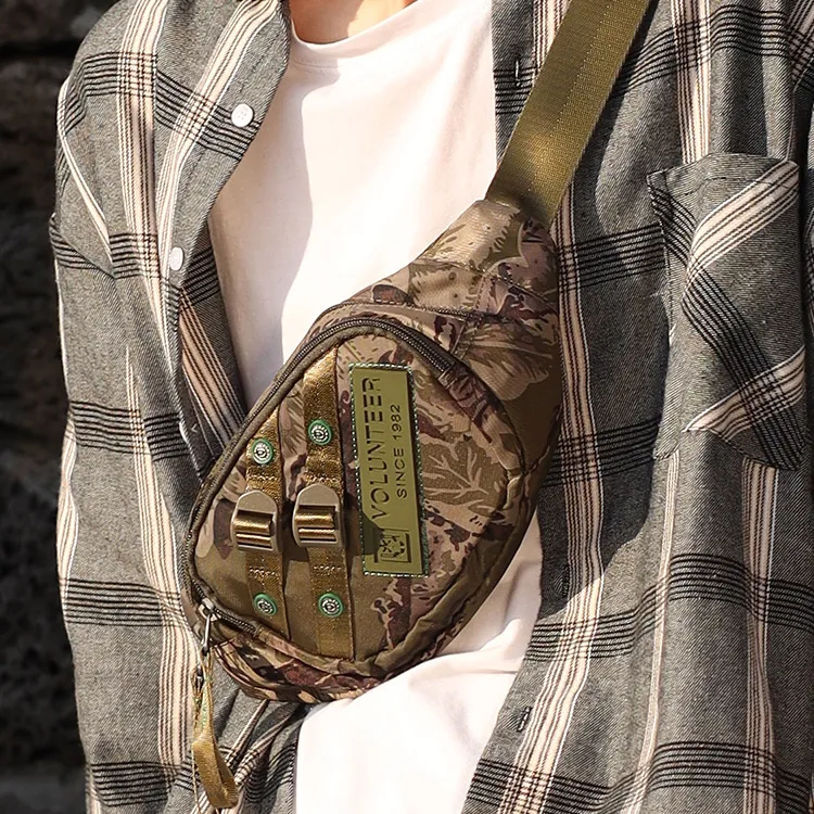 Volunteer Oxford Polyester Sling Bag Shoulder Bag Crossbody Bag Waist Bag Mini Unisex Green-5