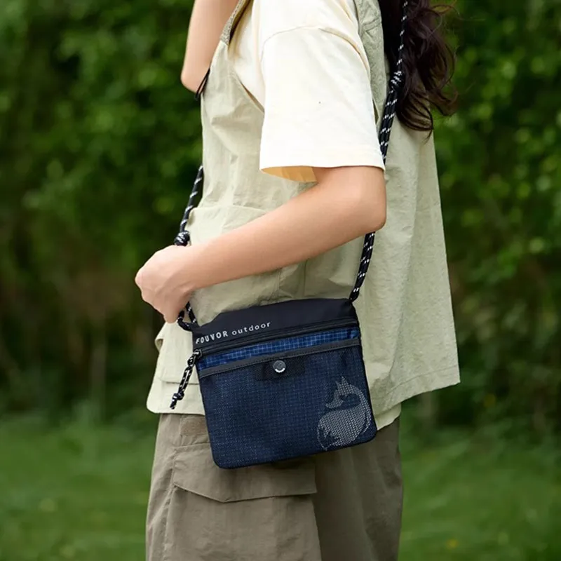 FOUVOR Nylon Fabric Cell Phone Pouch Shoulder Bag Small Backpack Lightweight Canvas Bag Regular Unisex Multicolor-16