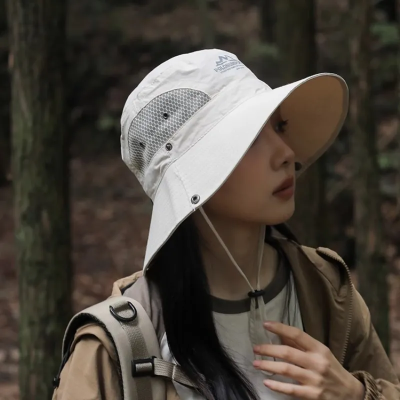 Fishing For Bears Polyester Bucket Hats Unisex-4