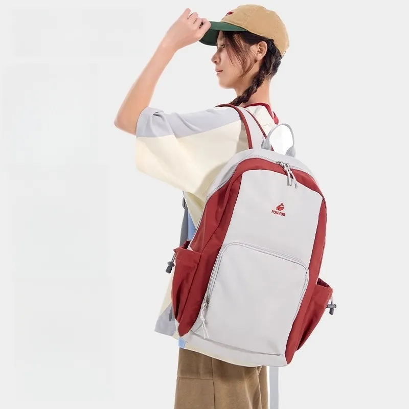FOUVOR Nylon Fabric Backpack Women's Multicolor-4