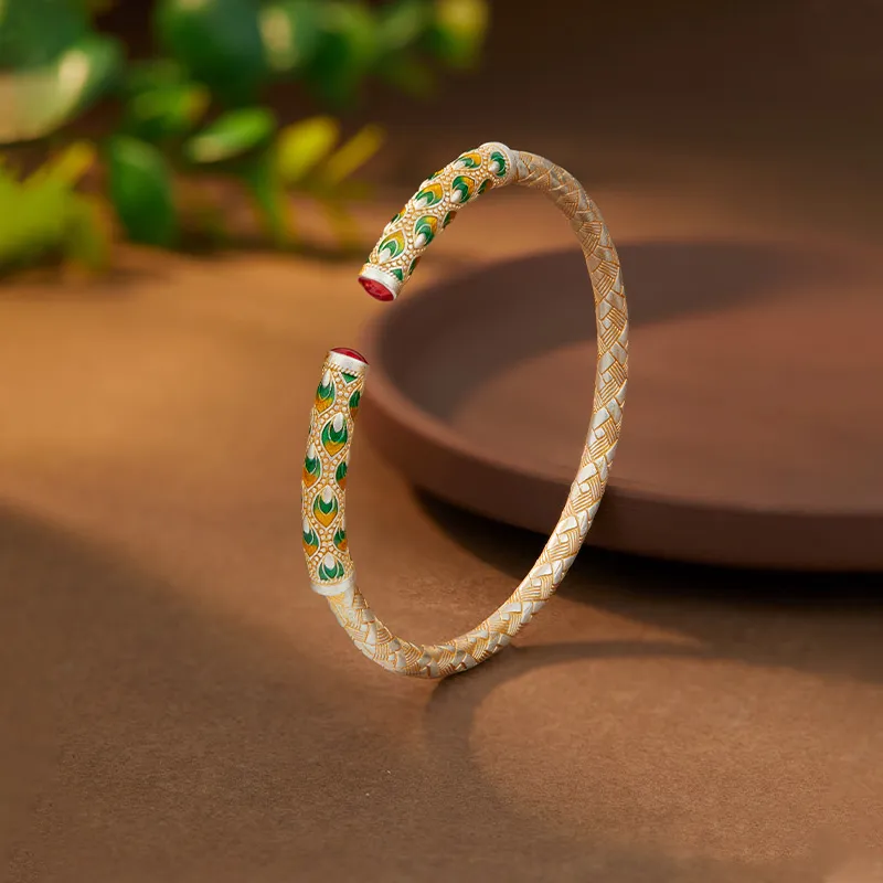 Shunqin Silver Building S 999 Fine Silver Sterling Silver Bracelets Women's-1