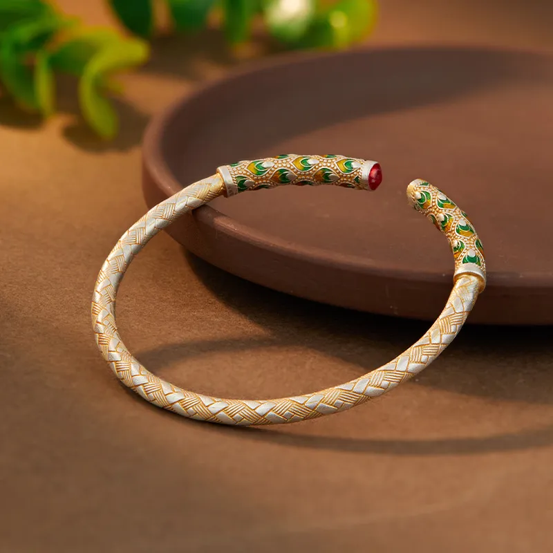 Shunqin Silver Building S 999 Fine Silver Sterling Silver Bracelets Women's-3