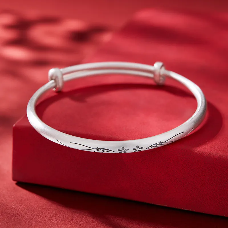 Shunqin Silver Building Sterling Silver S999 Bangles Women's-3
