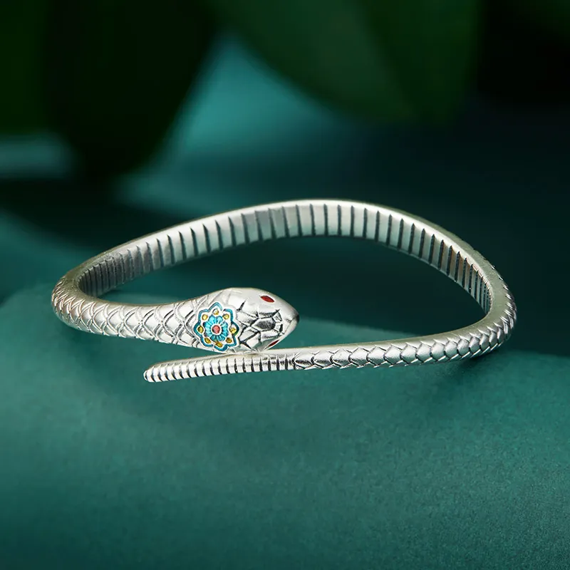 Shunqin Silver Building 999 Fine Silver Bangles Women's-2