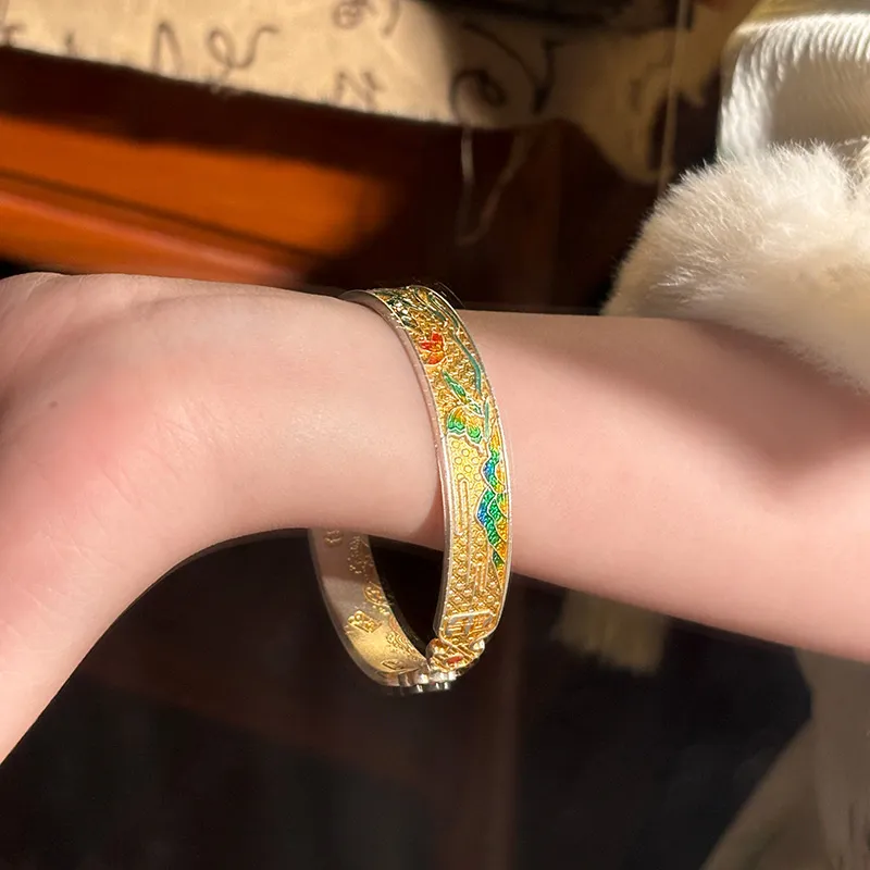 Shunqin Silver Building S 999 Fine Silver Sterling Silver Bracelets Women's-11