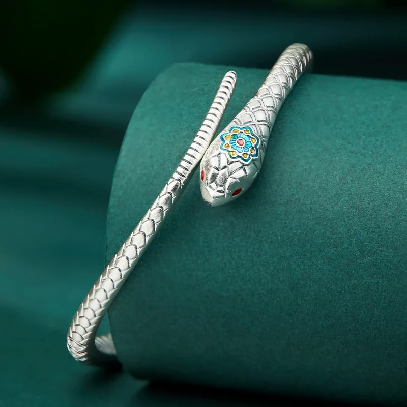 Shunqin Silver Building 999 Fine Silver Bangles Women's-3