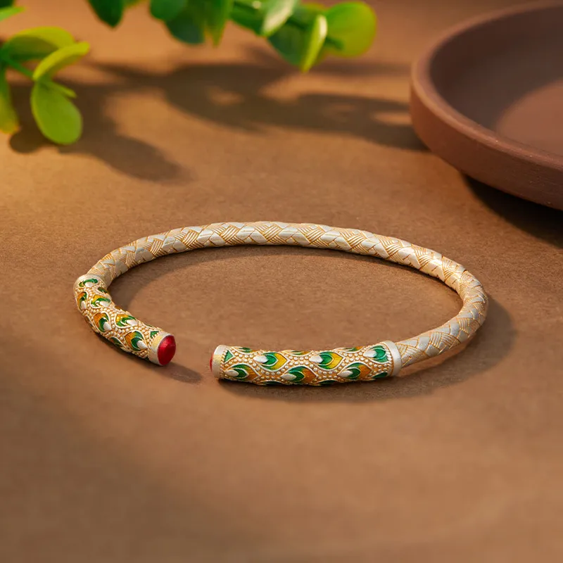 Shunqin Silver Building S 999 Fine Silver Sterling Silver Bracelets Women's-4