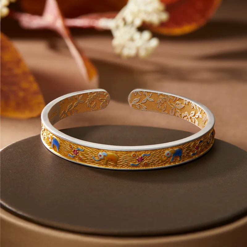 Shunqin Silver Building S999 Sterling Silver Bracelets Women's-2