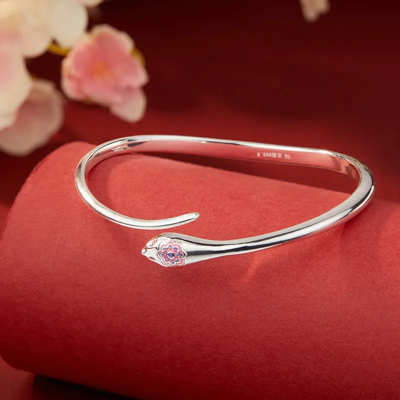 Shunqin Silver Building 999 Fine Silver Sterling Silver Bracelets Women's-2
