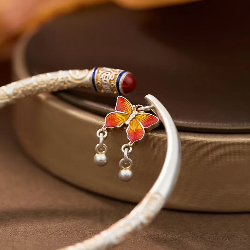 Shunqin Silver Building 999 Fine Silver Bangles Women's-5
