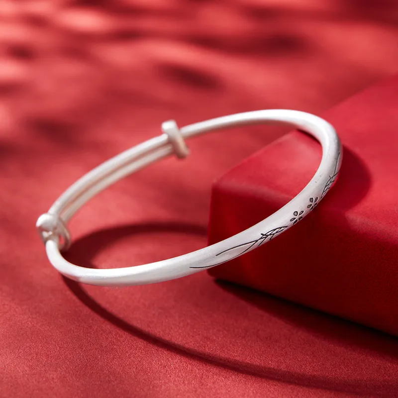 Shunqin Silver Building Sterling Silver S999 Bangles Women's-4