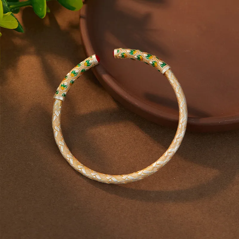 Shunqin Silver Building S 999 Fine Silver Sterling Silver Bracelets Women's-2