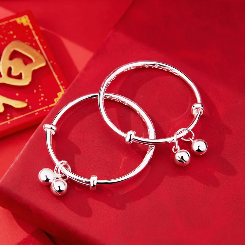 Shunqin Silver Building 999 Fine Silver Bangles Kids'-3
