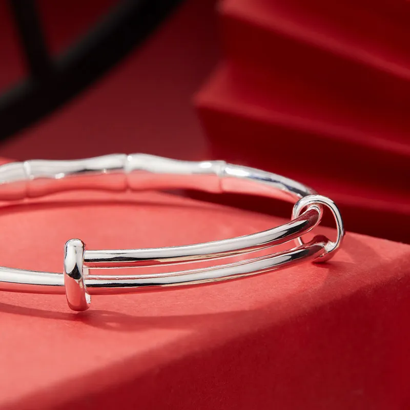 Shunqin Silver Building 999 Fine Silver Bangles Women's-4