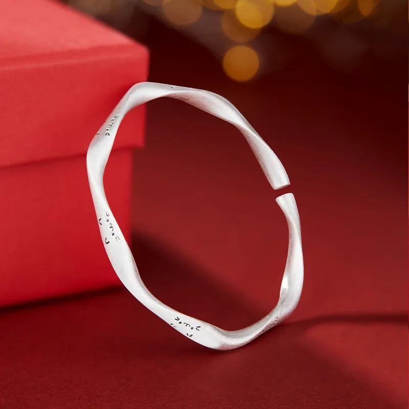 Shunqin Silver Building Sterling Silver S999 Bangles Women's-3