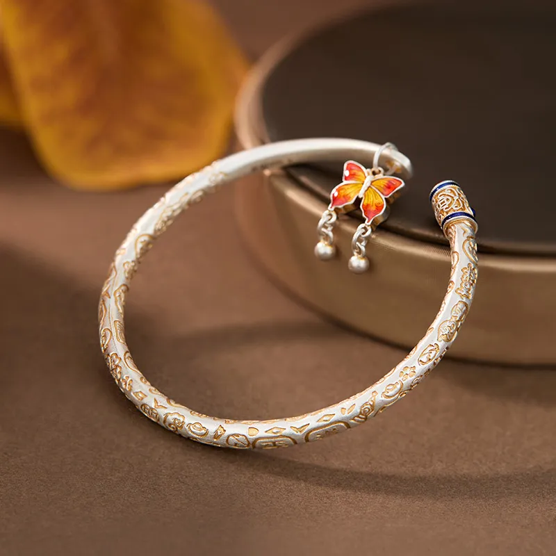 Shunqin Silver Building 999 Fine Silver Bangles Women's-2