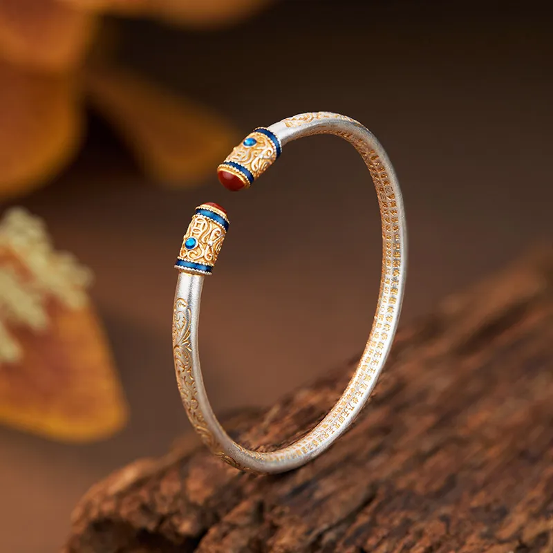 Shunqin Silver Building 999 Fine Silver Bangles Women's-1