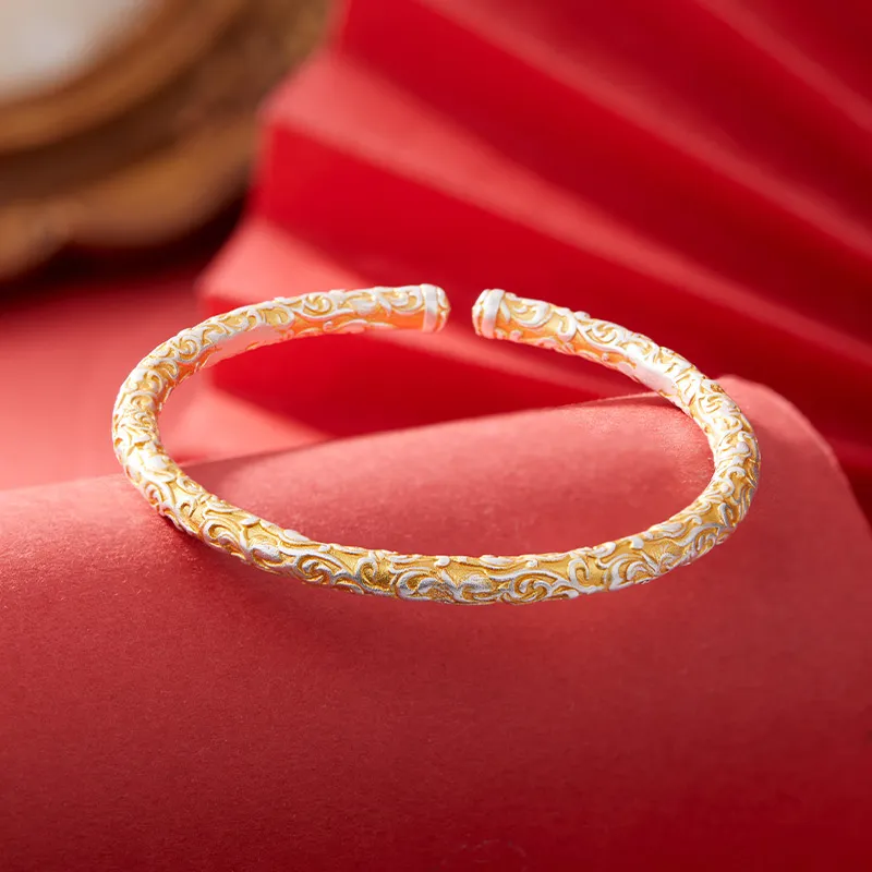Shunqin Silver Building Sterling Silver S999 Bangles Women's-3
