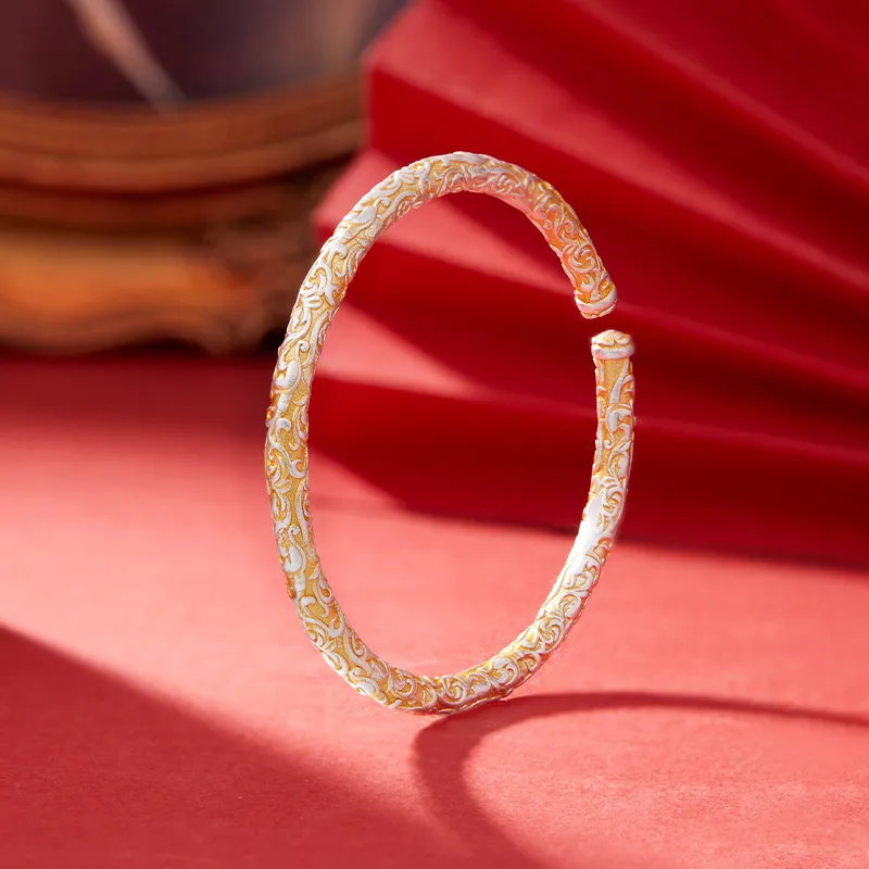 Shunqin Silver Building Sterling Silver S999 Bangles Women's-1