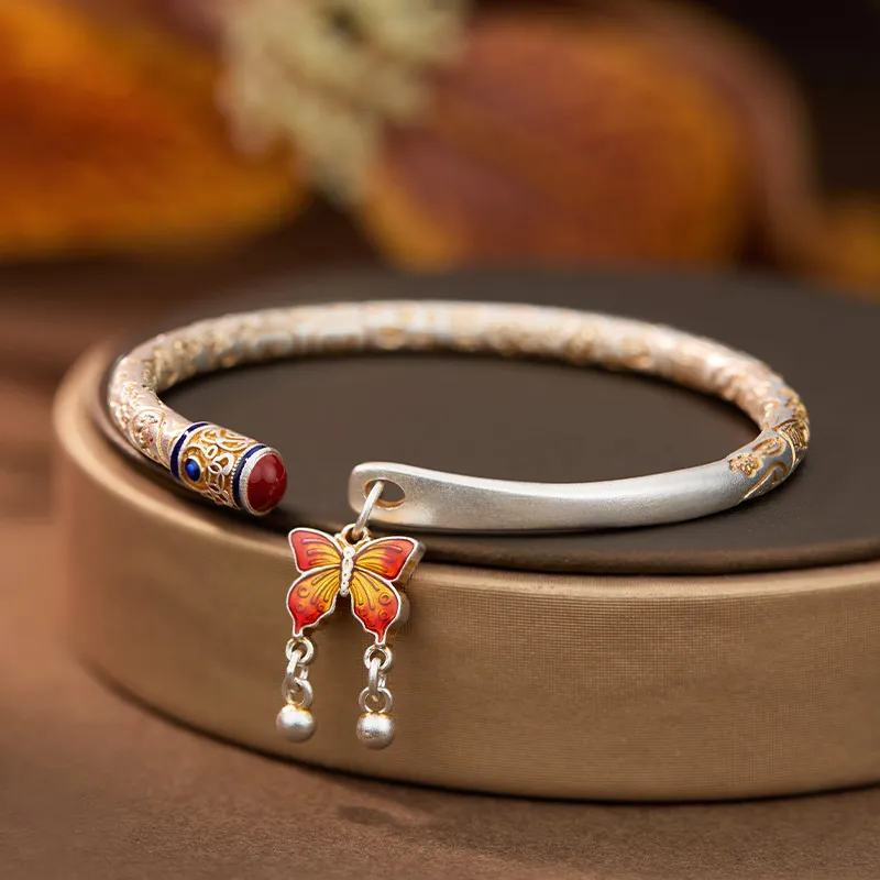 Shunqin Silver Building 999 Fine Silver Bangles Women's-3