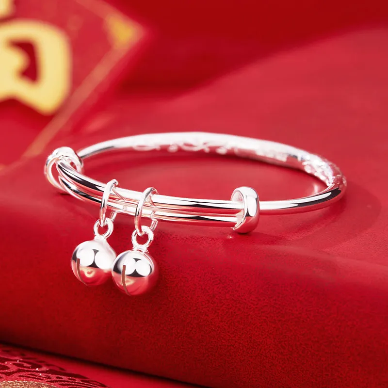Shunqin Silver Building 999 Fine Silver Bangles Kids'-5