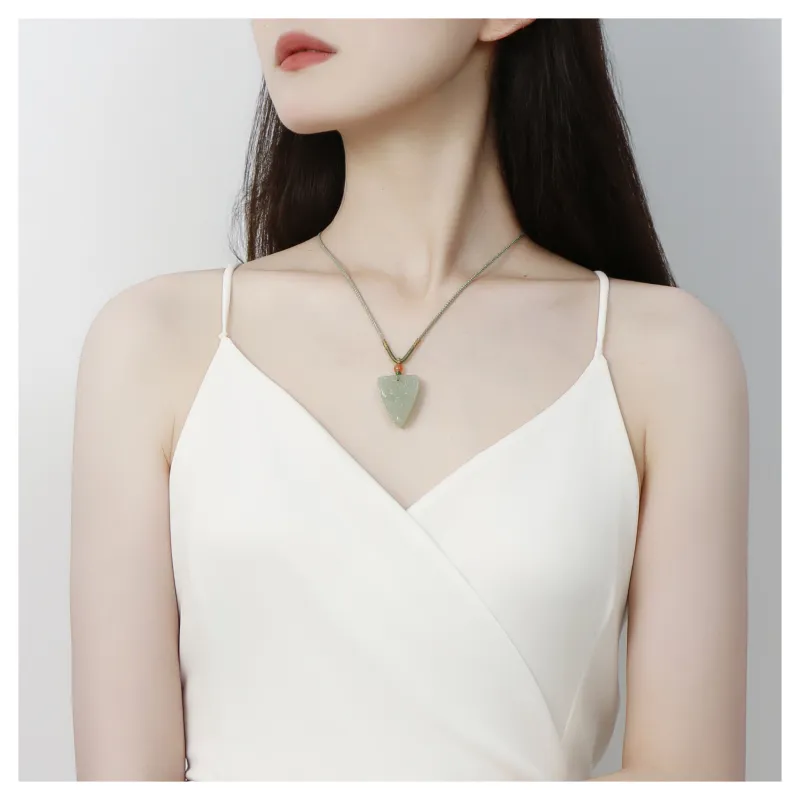 JIAHAOJADE Hetian Jade Necklaces Green Jade Women's-4