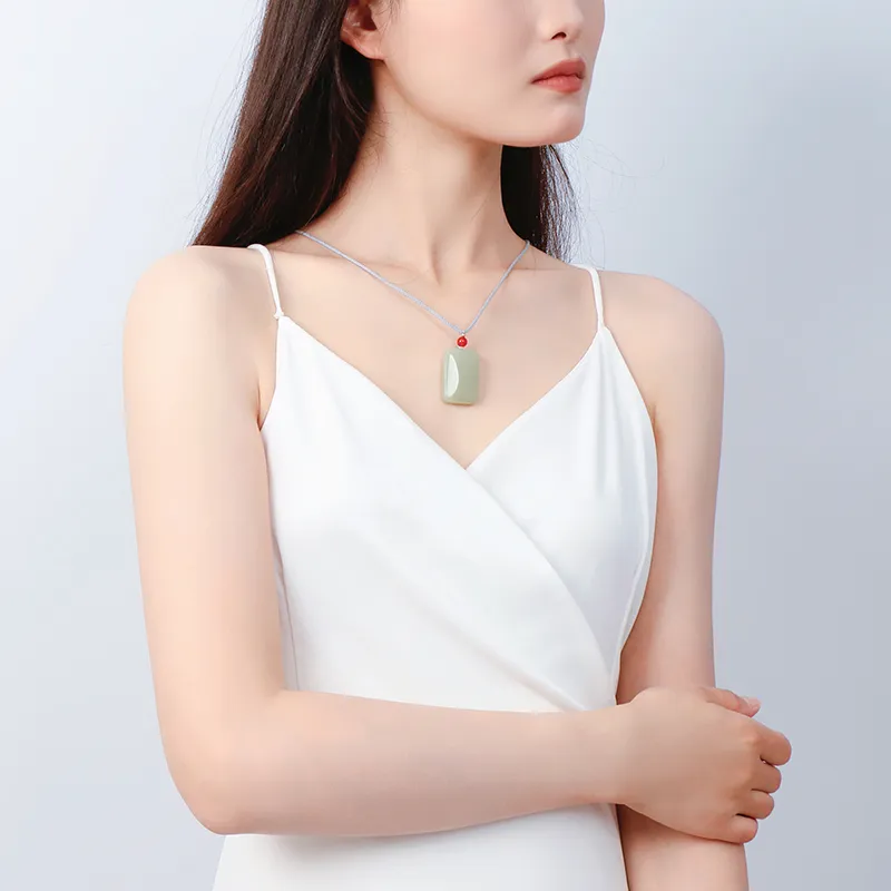 JIAHAOJADE Hetian Jade Necklaces Green Jade Unisex-6