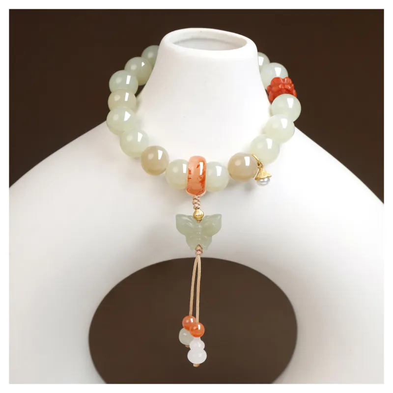 JIAHAOJADE Hetian Jade Bracelets Pale Greenish White Jade Women's-1