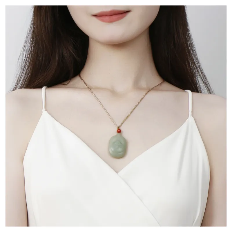 JIAHAOJADE Necklaces Green Jade Unisex-5