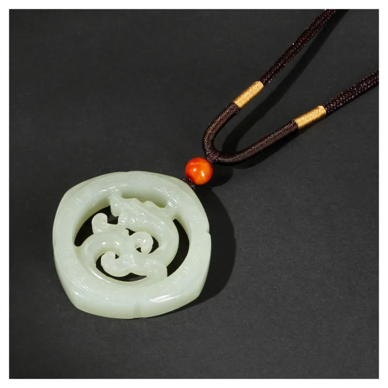 JIAHAOJADE Hetian Jade Necklaces Green Jade Unisex-3