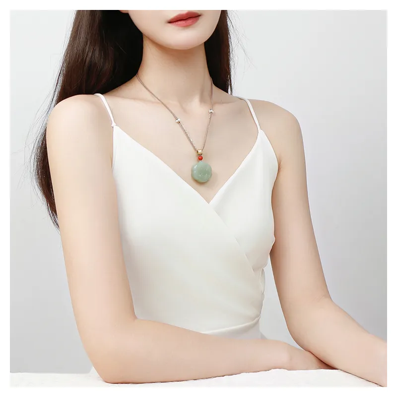 JIAHAOJADE Hetian Jade Necklaces Green Jade Women's-7