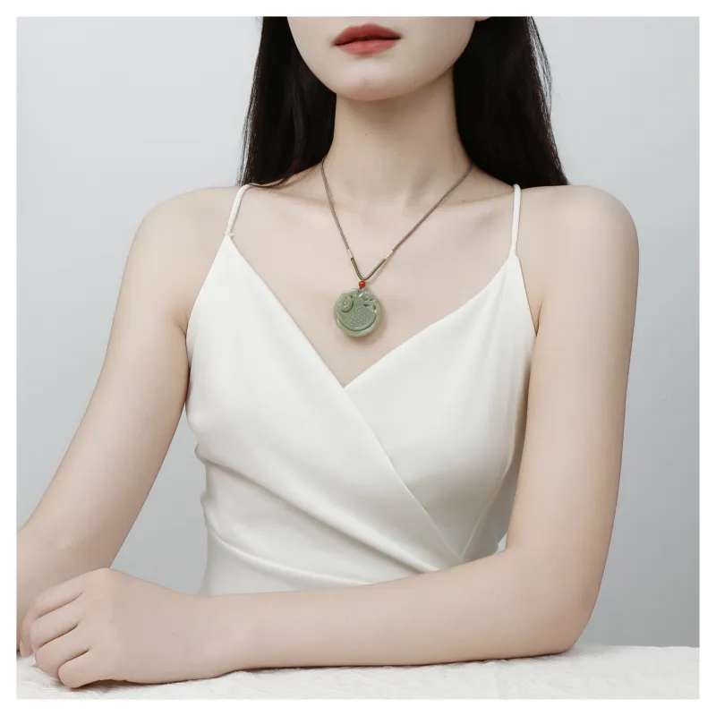 JIAHAOJADE Hetian Jade Necklaces Green Jade Unisex-6