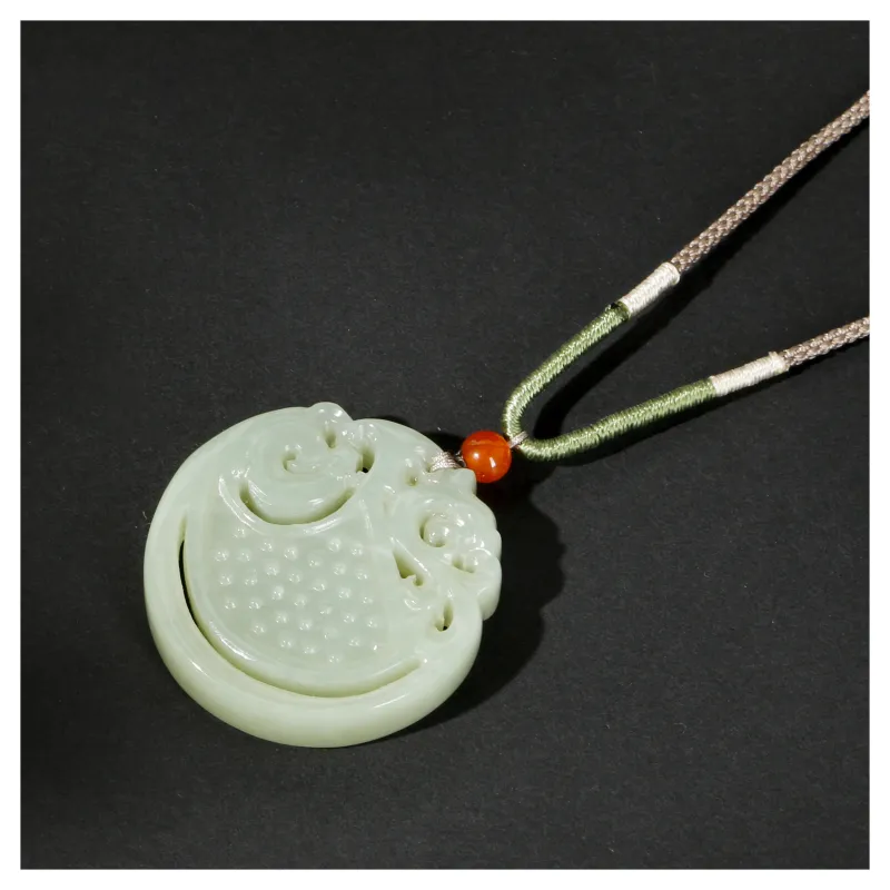 JIAHAOJADE Hetian Jade Necklaces Green Jade Unisex-3