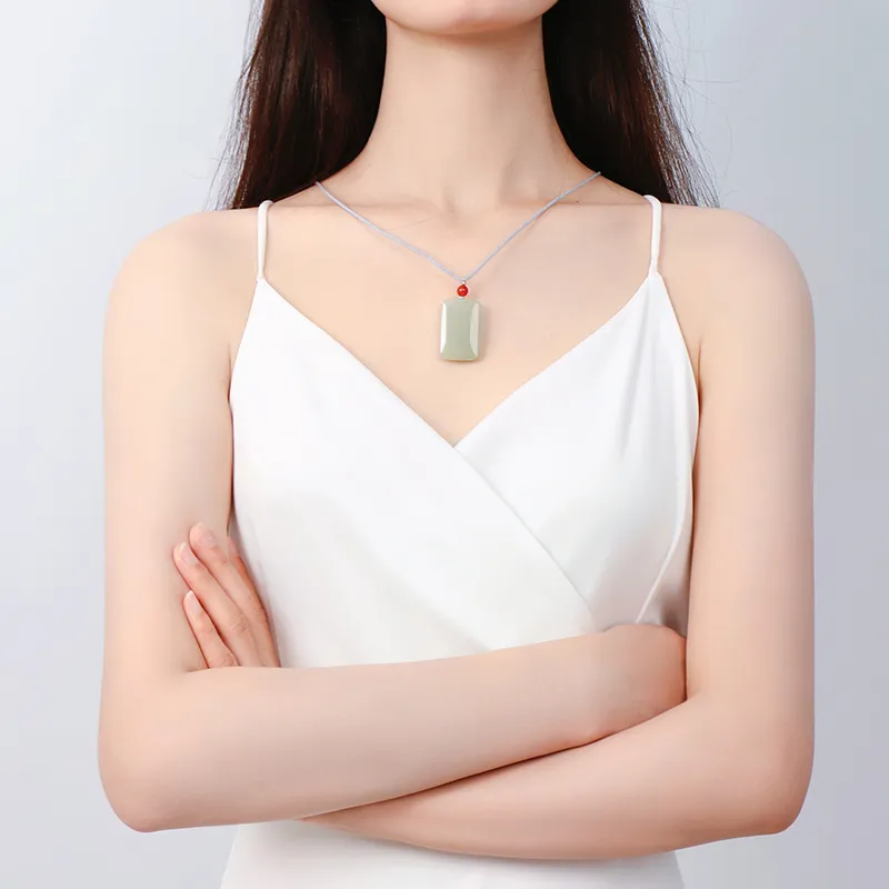 JIAHAOJADE Hetian Jade Necklaces Green Jade Unisex-4