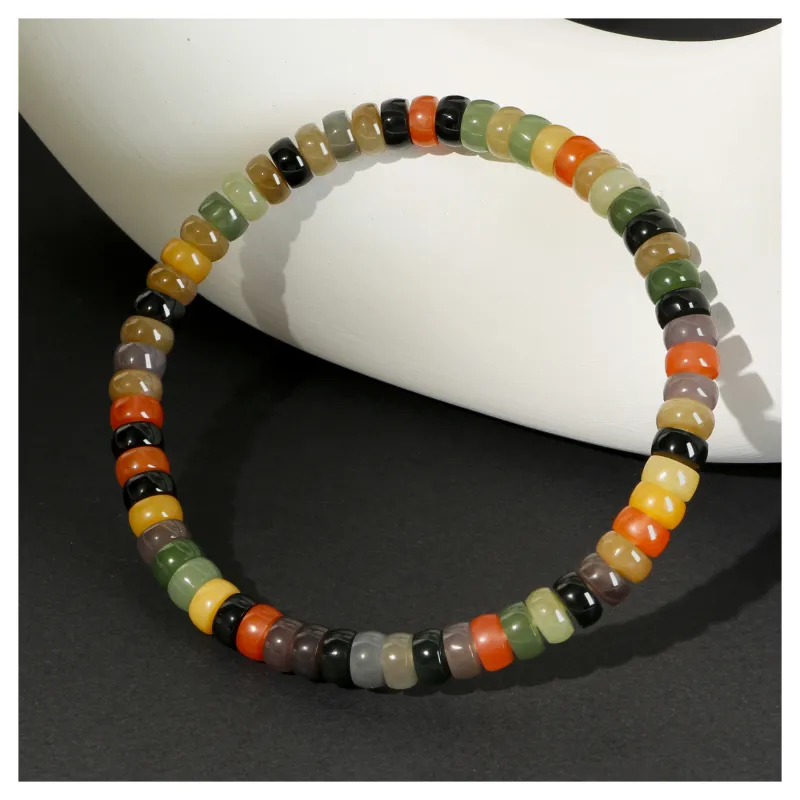 JIAHAOJADE Hetian Jade Bracelet, Myanmar Yellow Green Jade Unisex-2