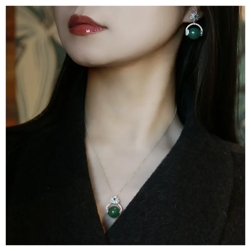 JIAHAOJADE Dulong Jade African Jade Hoop Earrings Women's-5