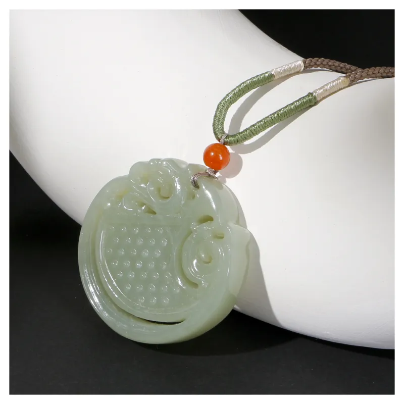 JIAHAOJADE Hetian Jade Necklaces Green Jade Unisex-2