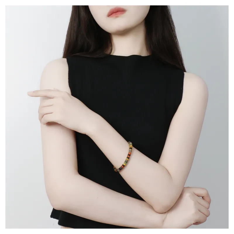 JIAHAOJADE Hetian Jade Bracelet, Myanmar Yellow Green Jade Unisex-4