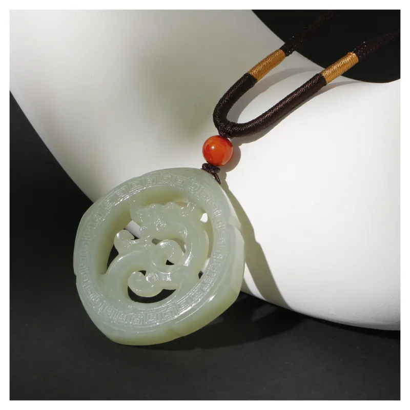 JIAHAOJADE Hetian Jade Necklaces Green Jade Unisex-2