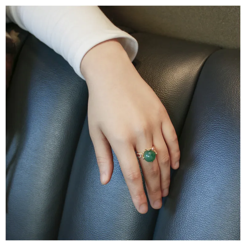 JIAHAOJADE Dulong Jade African Jadeite Ring Women's-4