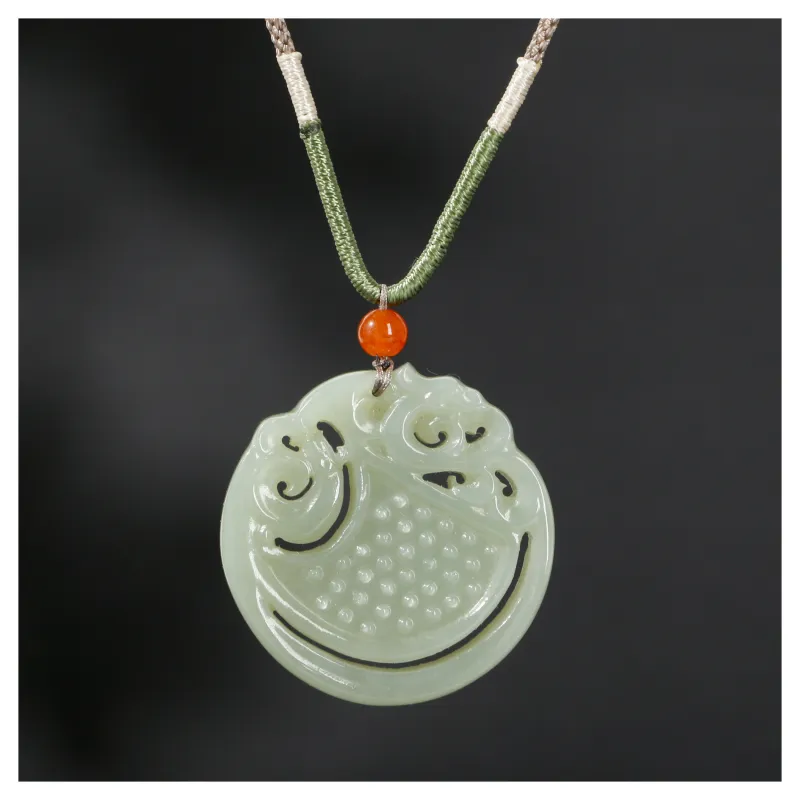 JIAHAOJADE Hetian Jade Necklaces Green Jade Unisex-1
