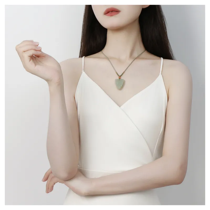 JIAHAOJADE Hetian Jade Necklaces Green Jade Women's-6